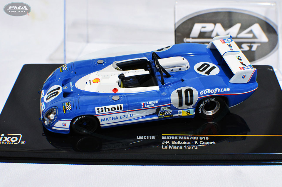 FRANÇOIS CÈVERT, JEAN-PIERRE BELTOISE 1973 EQUIPE MATRA-SIMCA SHELL MATRA-SIMCA MS670B 1:43